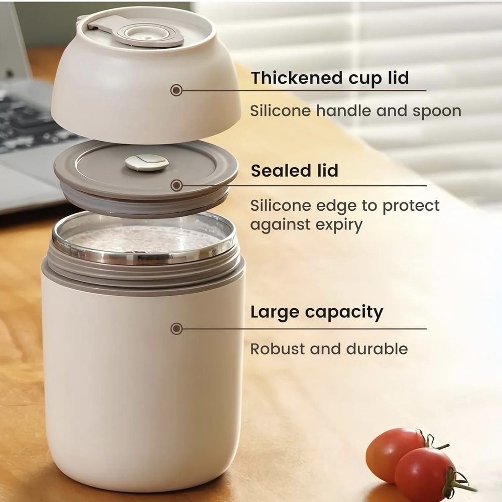 ★ Insulated Food Jar w Spoon Leakproof Stainless Steel Lunch Container - Picture 5 of 9